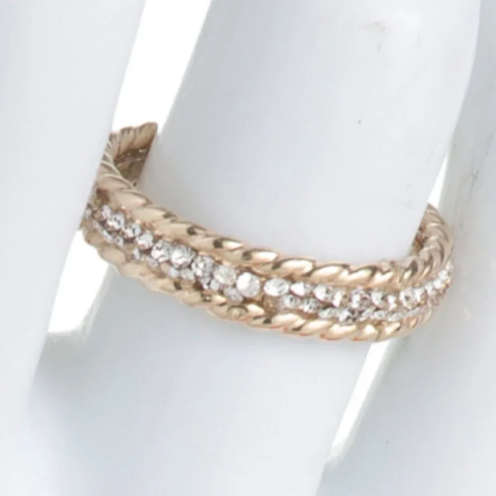 MIA FIORE Made In Italy 14kt Gold Crystal Row Ring